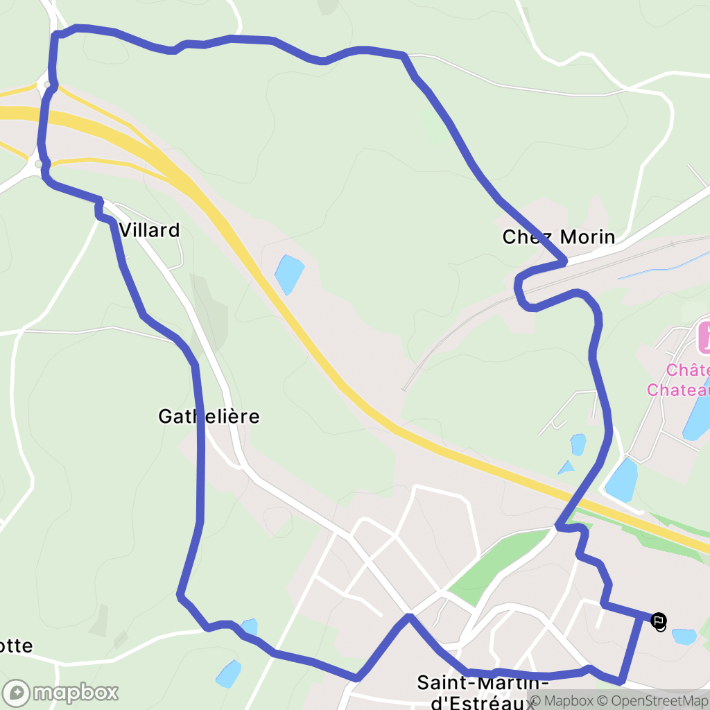 Saint-Martin-d'Estréaux : carte du parcours de randonnée - France