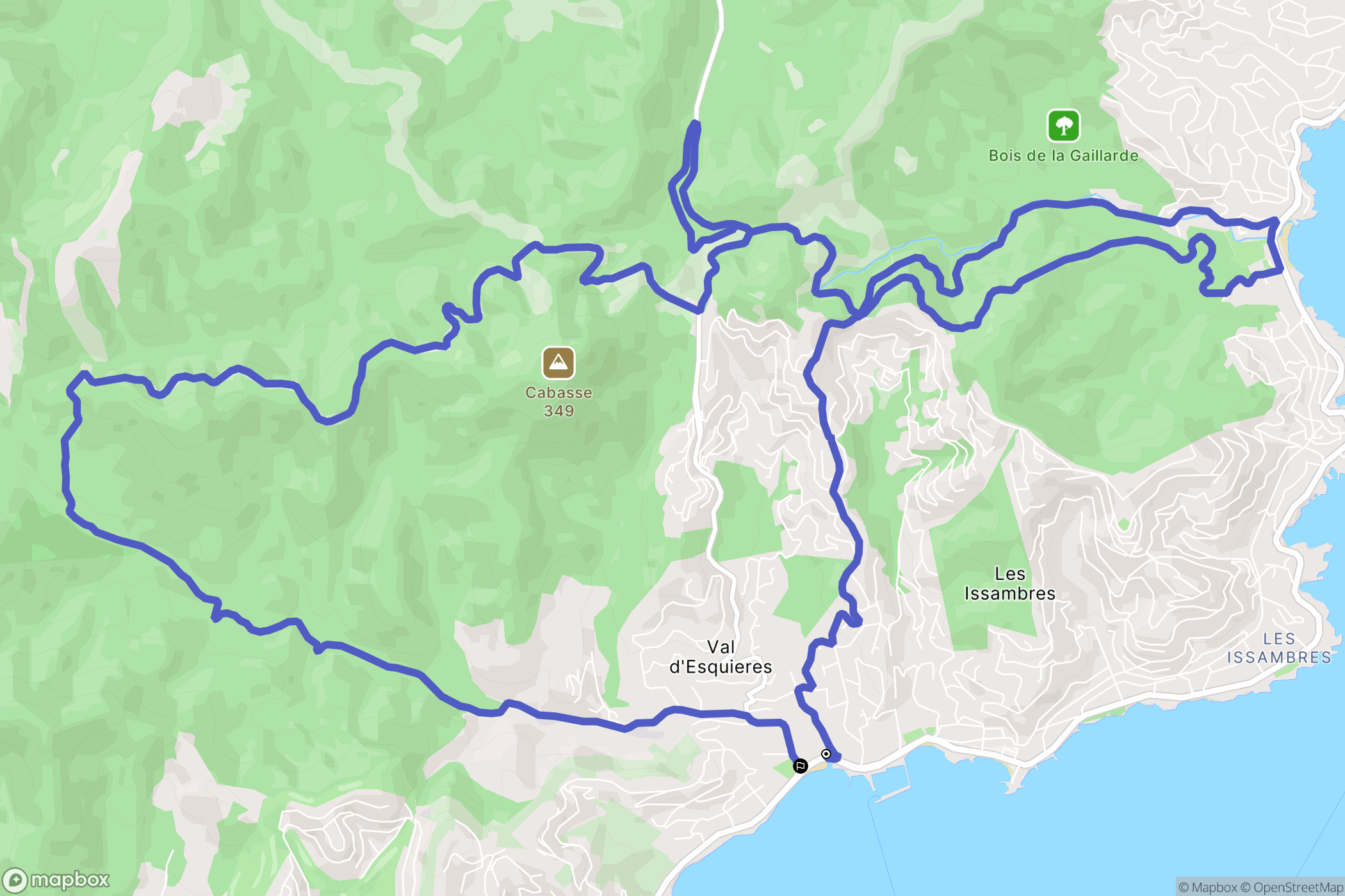 Sainte-Maxime : carte du parcours de randonnée - France