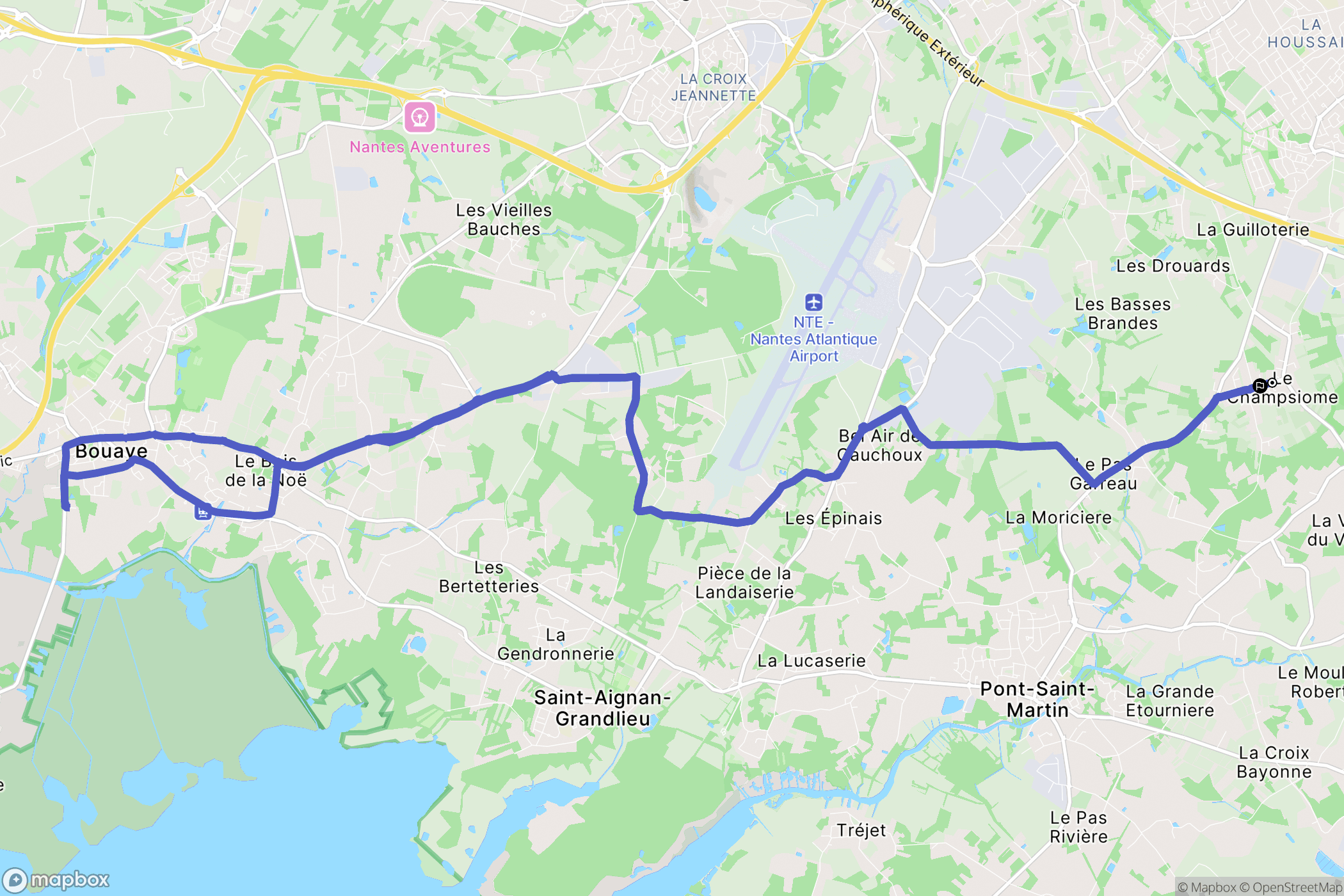 Pont-Saint-Martin : carte du parcours de randonnée - France