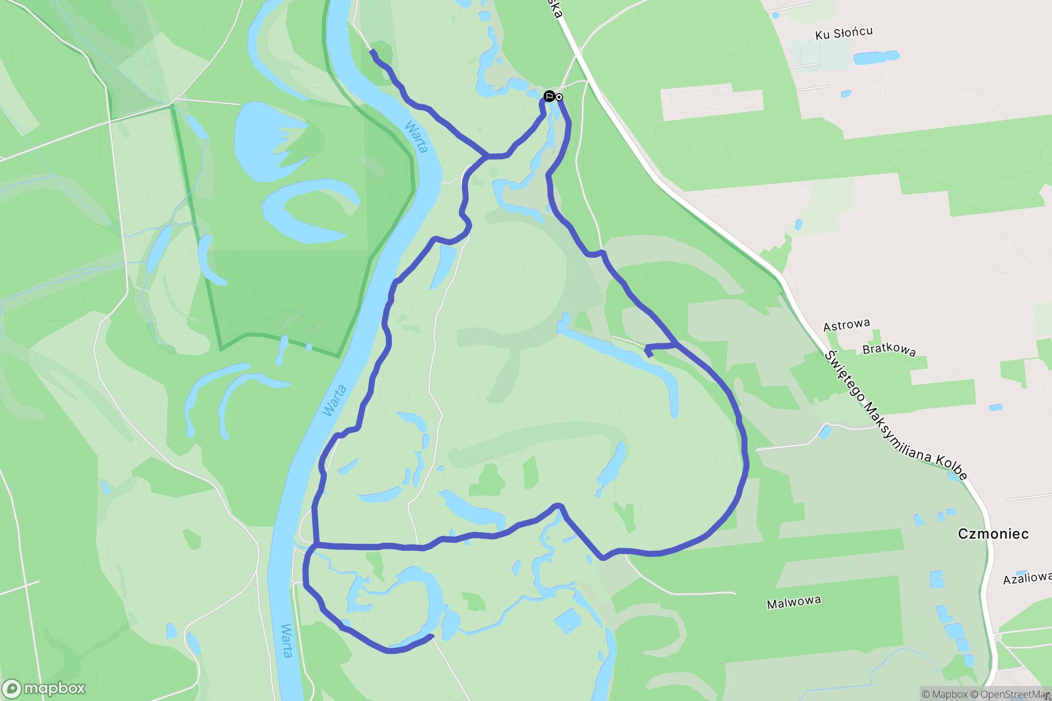 Czmoniec: mapa trasy - Poland