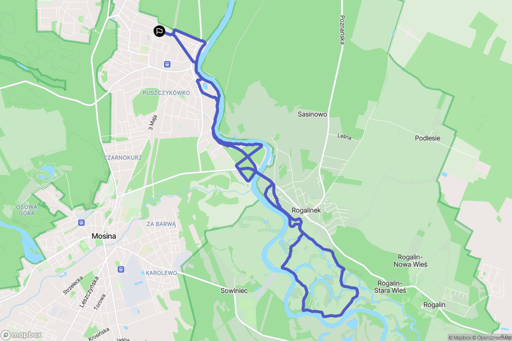 Puszczykowo: mapa trasy - Poland