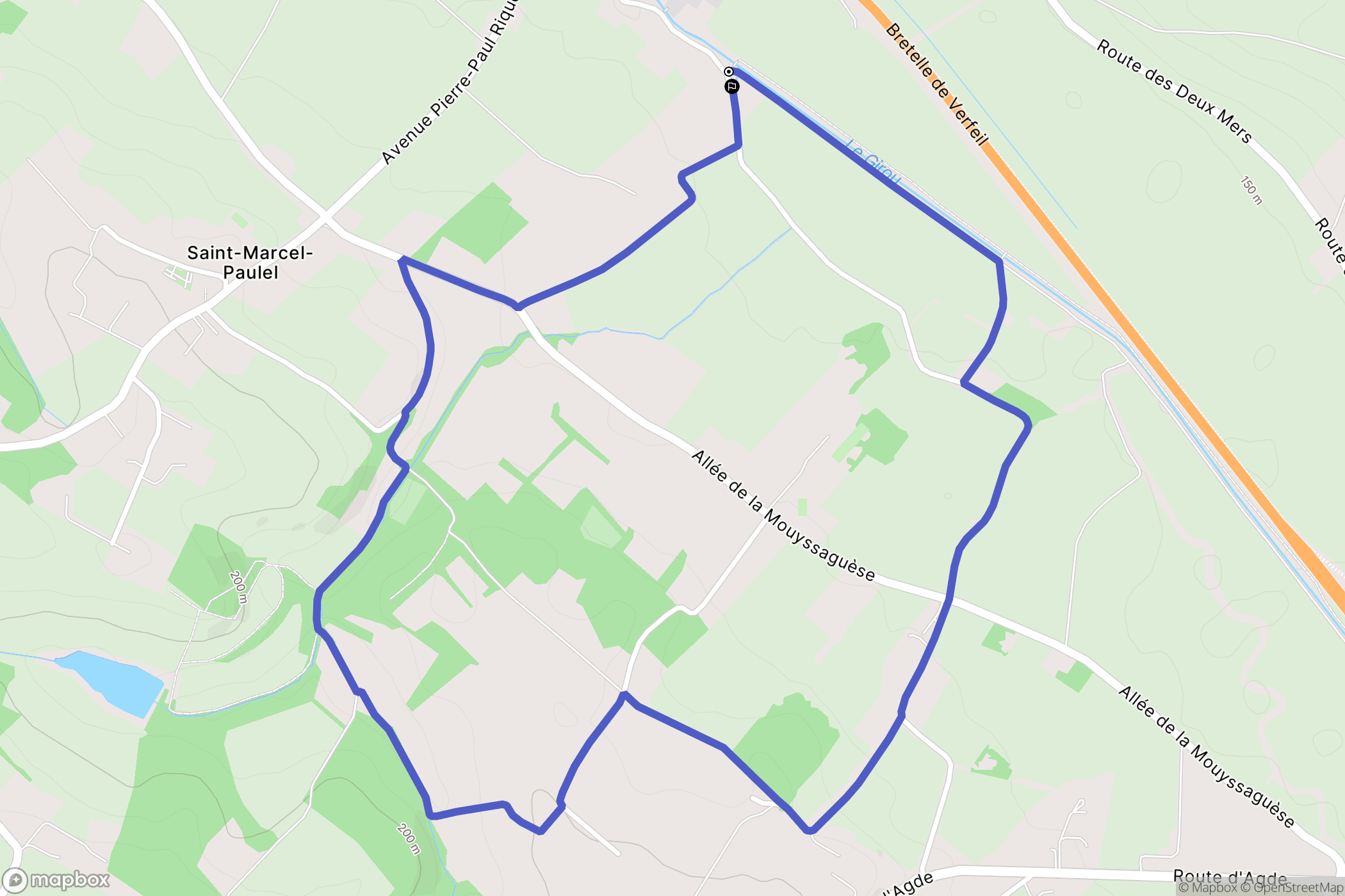 Saint-Marcel-Paulel : carte du parcours de randonnée - France