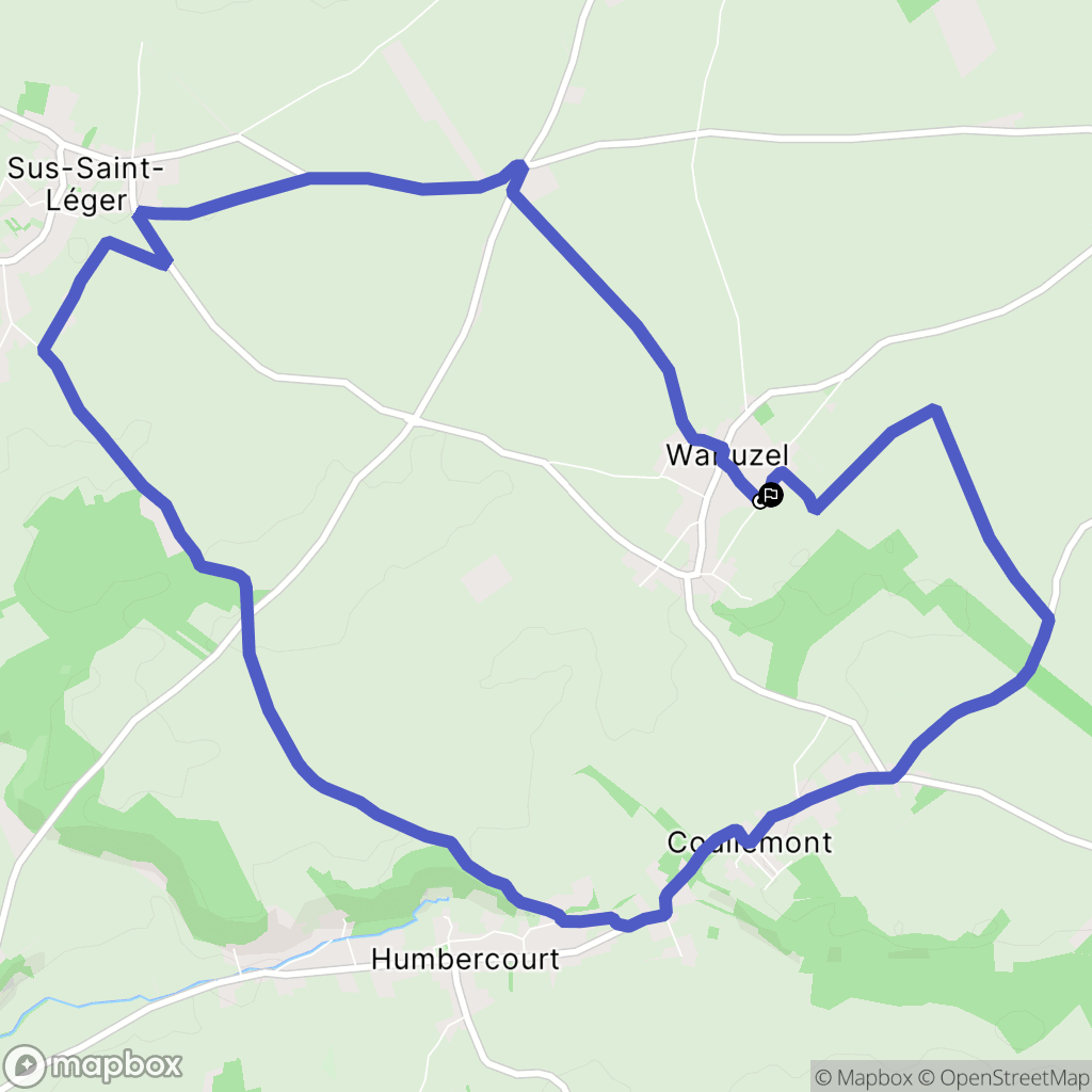Warluzel : carte du parcours de randonnée - France