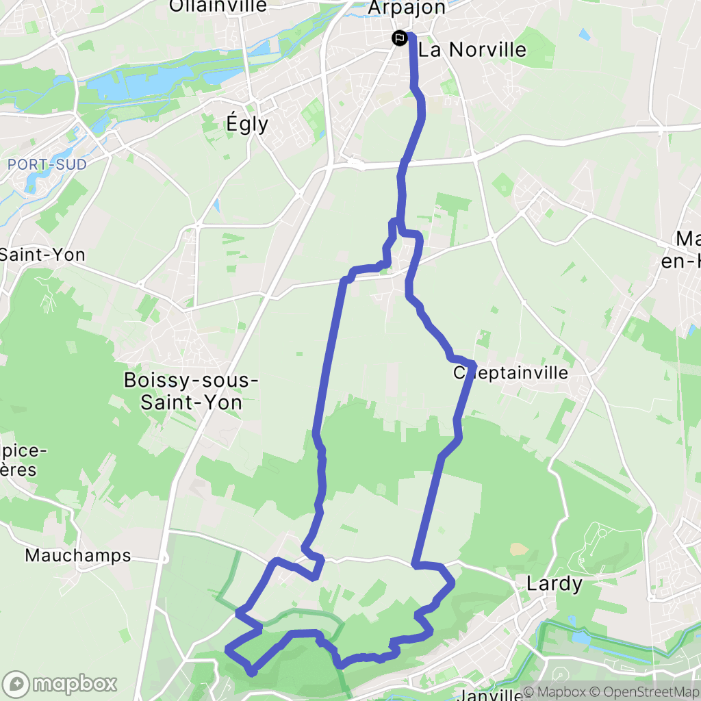 Arpajon : carte du parcours de randonnée - France