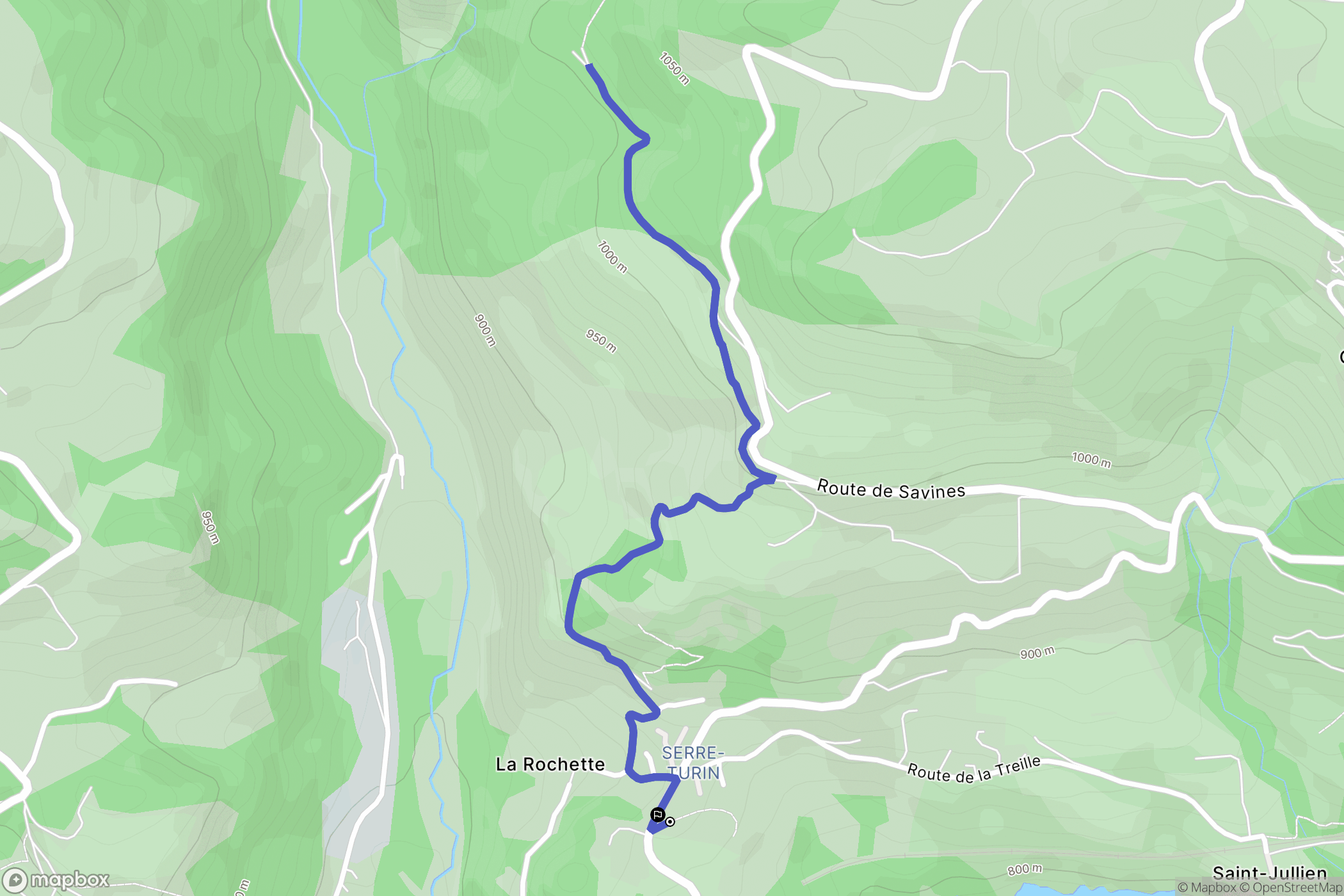 Savines-le-Lac : carte du parcours de randonnée - France