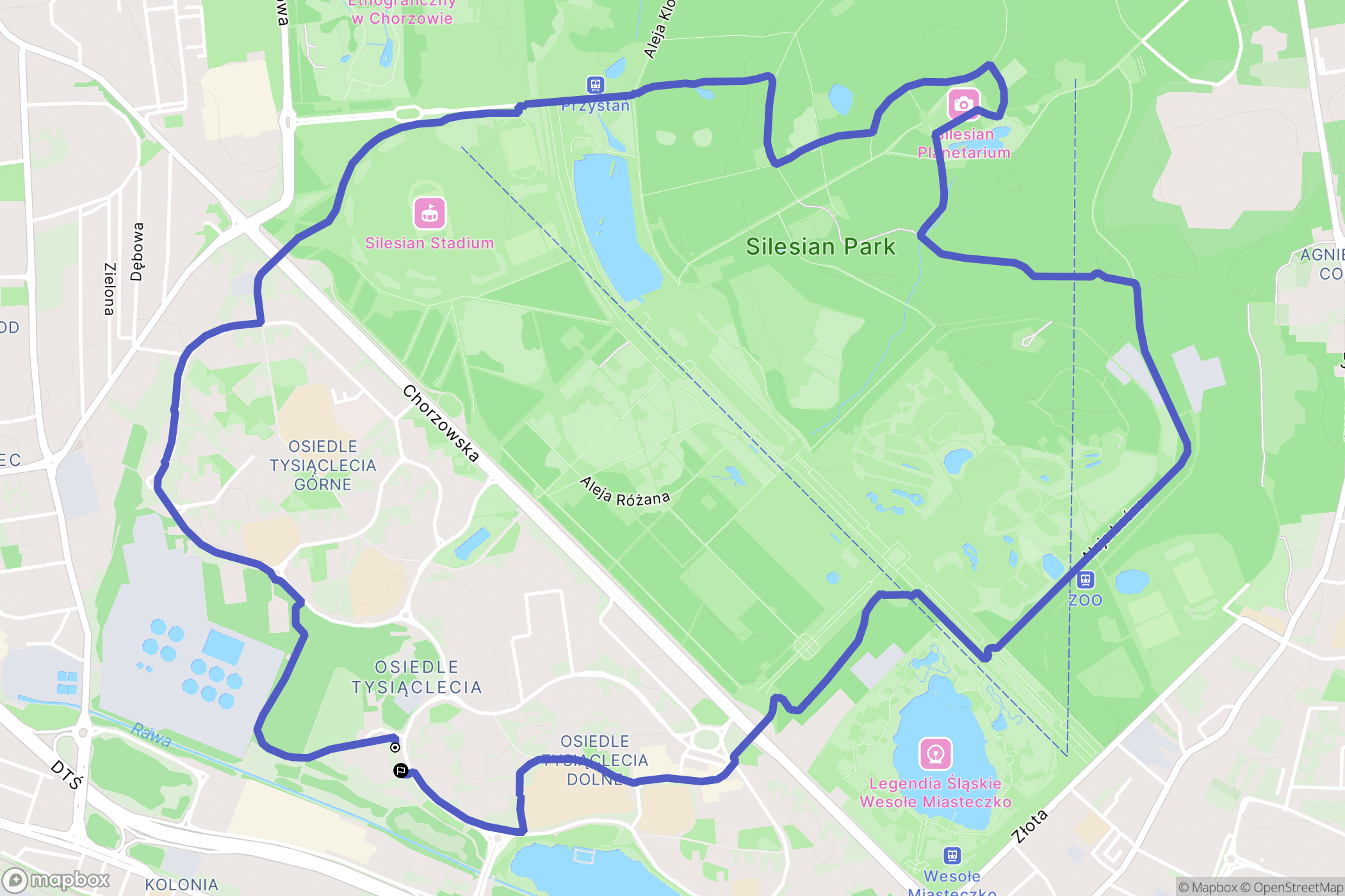 Katowice: mapa trasy - Poland