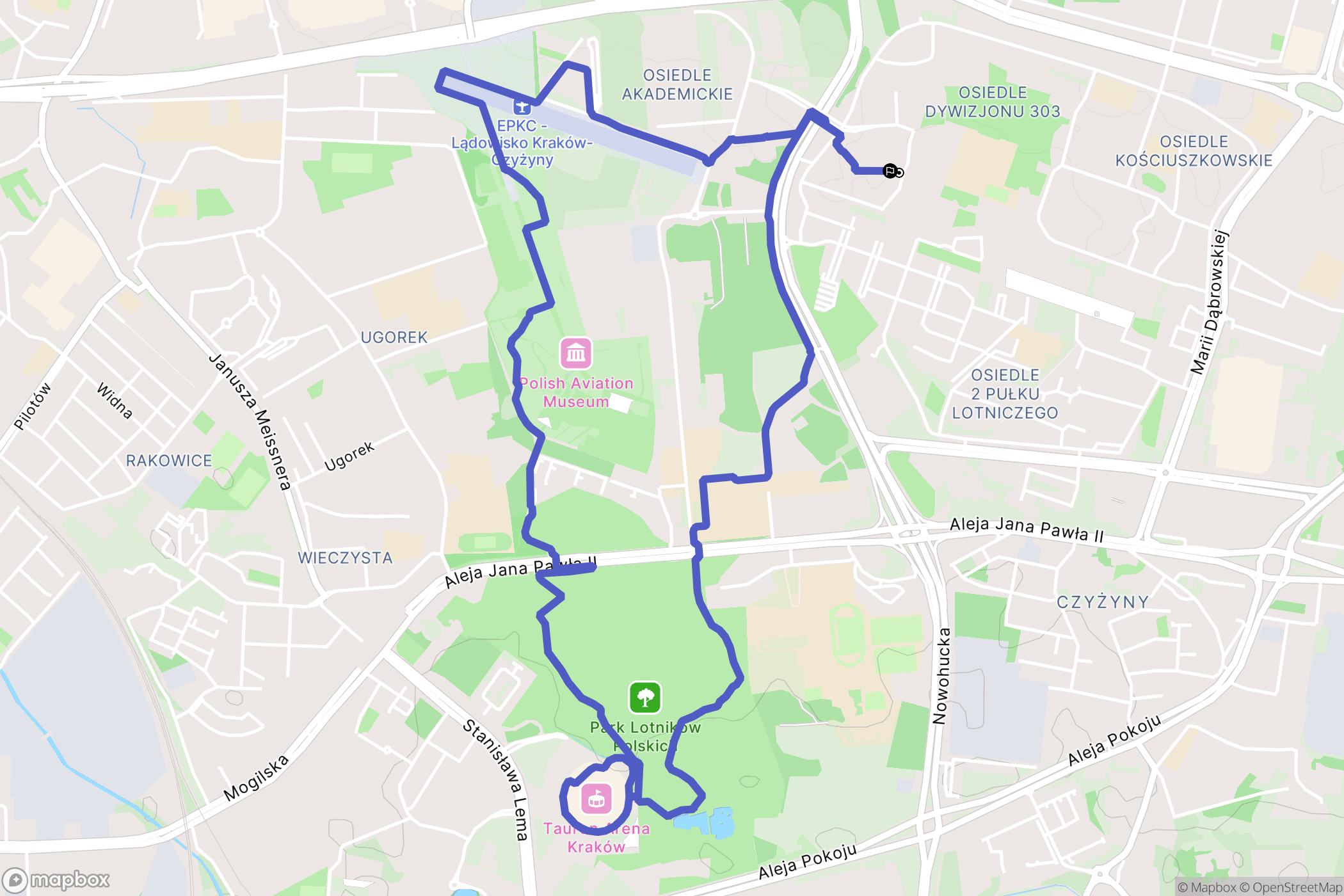 Kraków: mapa trasy - Poland