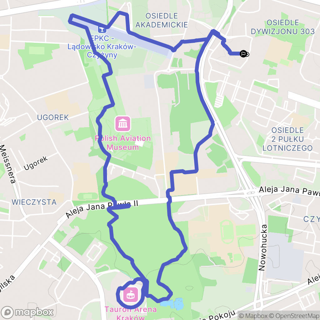 Kraków: mapa trasy - Poland