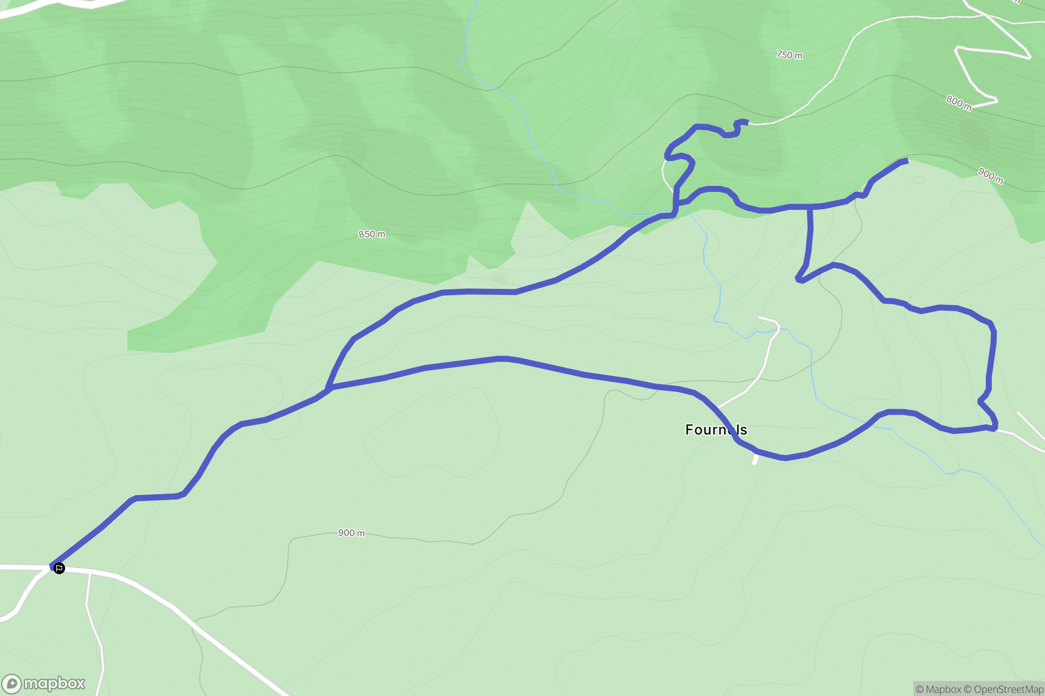 Anglards-de-Salers : carte du parcours de randonnée - France