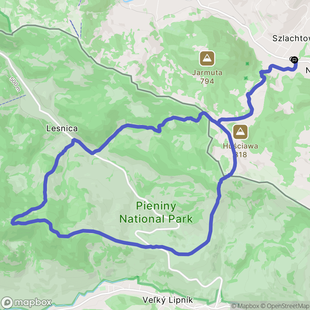 Szlachtowa: mapa trasy - Poland