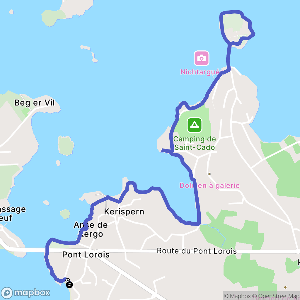 Belz : carte du parcours de randonnée - France