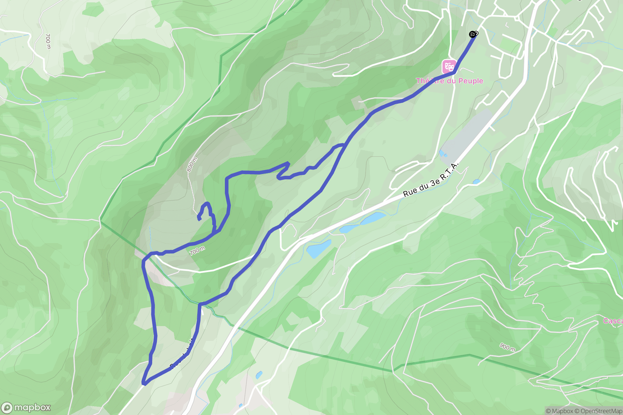 Bussang : carte du parcours de randonnée - France