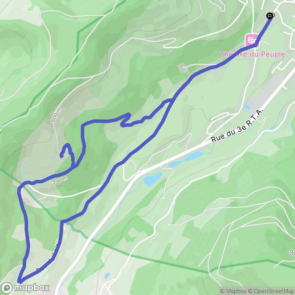 Bussang : carte du parcours de randonnée - France