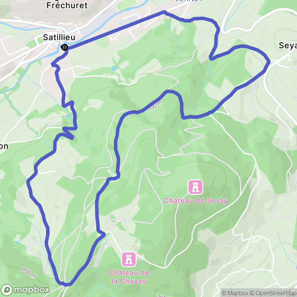 Satillieu : carte du parcours de randonnée - France