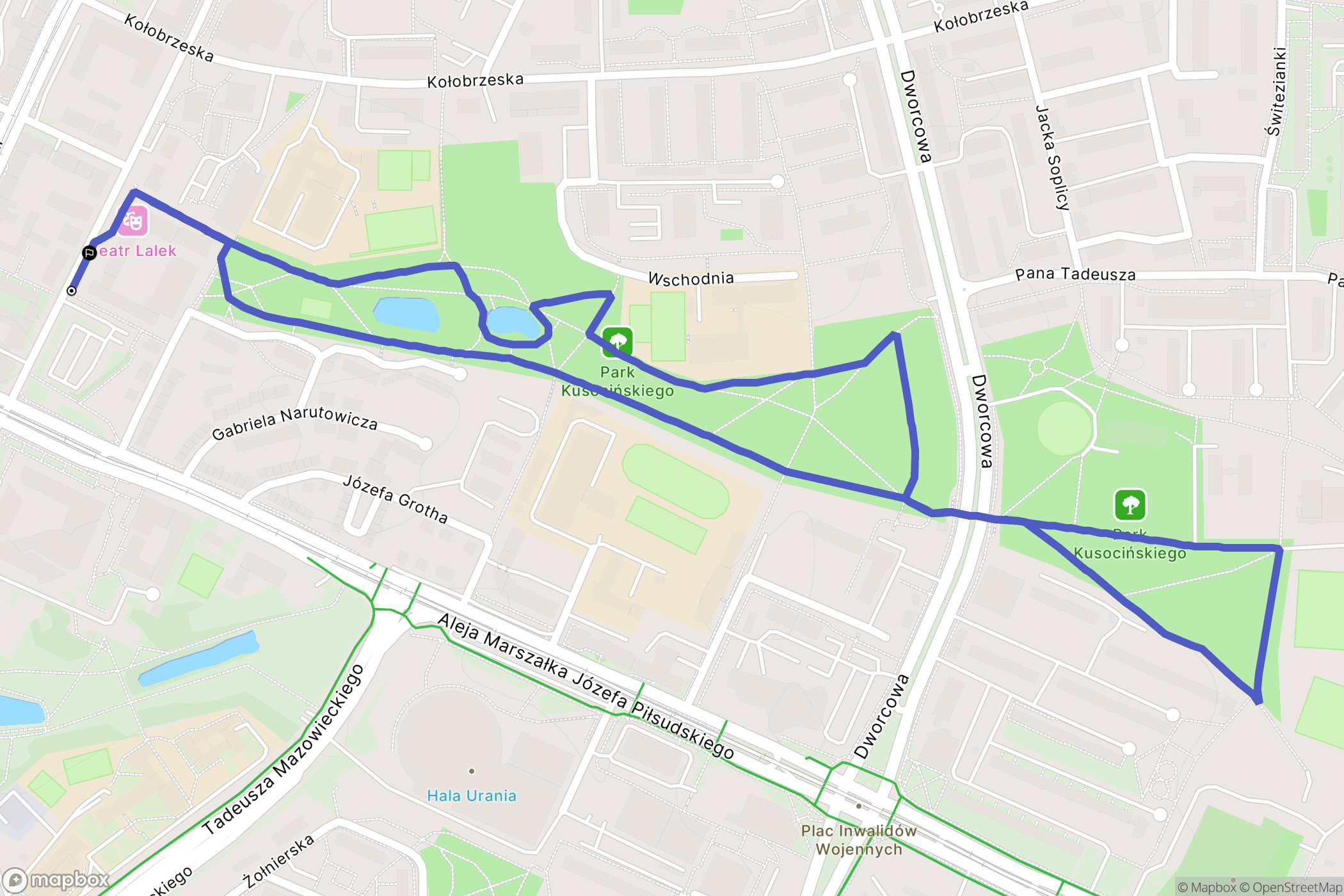 Olsztyn: mapa trasy - Poland