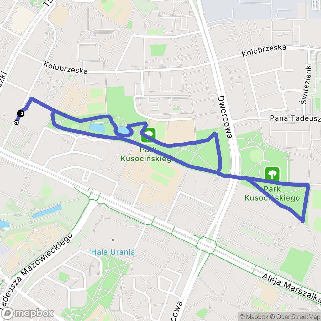 Olsztyn: mapa trasy - Poland
