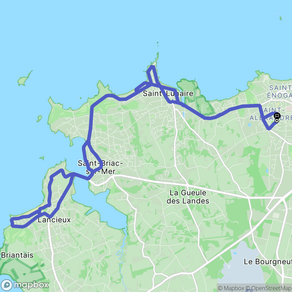 Dinard : carte du parcours de randonnée - France