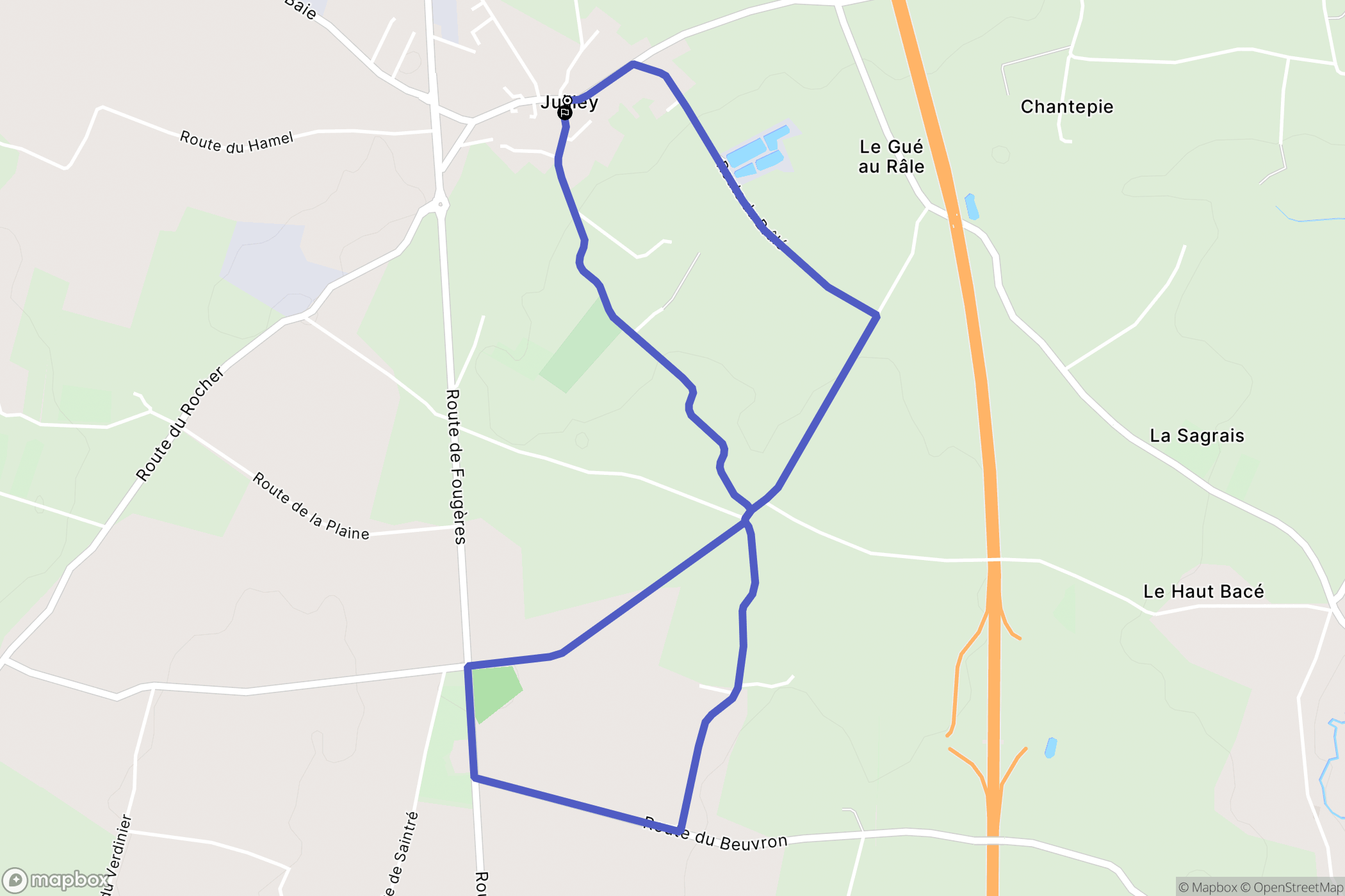 Juilley : carte du parcours de randonnée - France