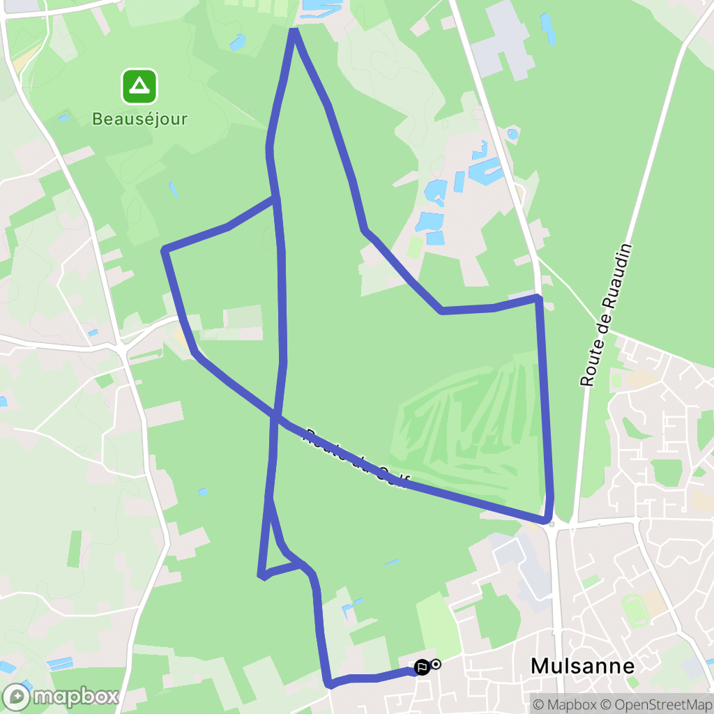 Mulsanne : carte du parcours de randonnée - France