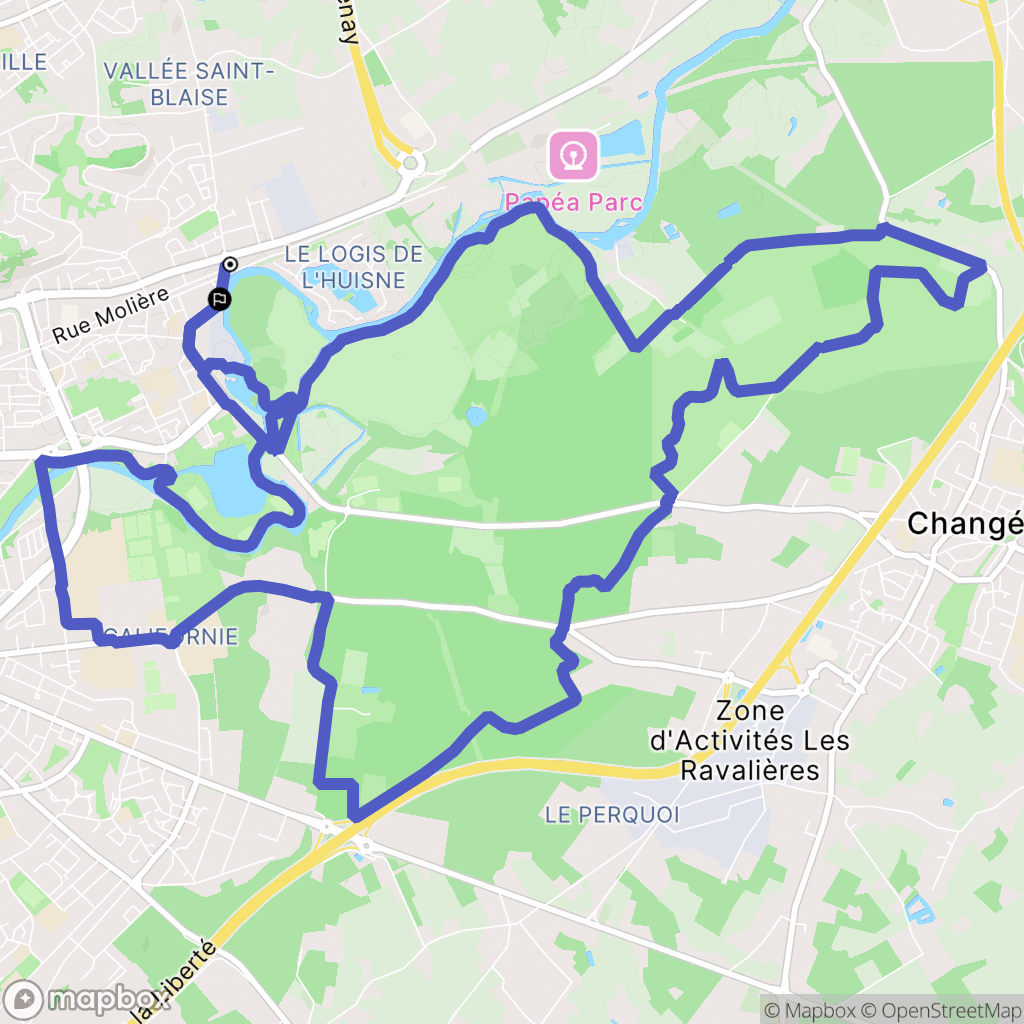 Yvré-l'Évêque : carte du parcours de randonnée - France