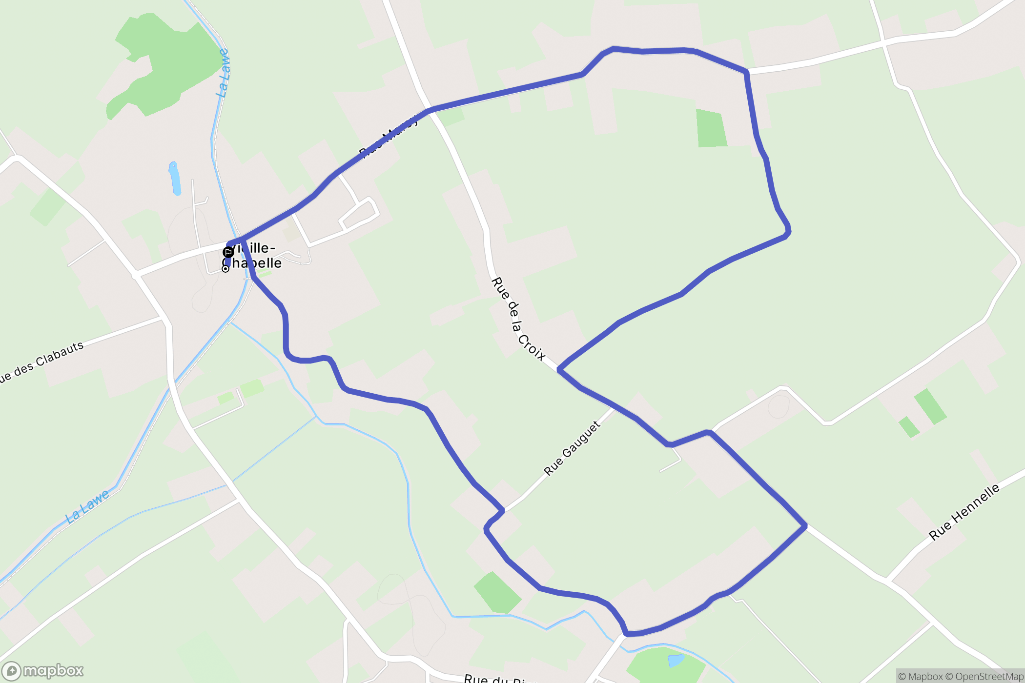 Vieille-Chapelle : carte du parcours de randonnée - France