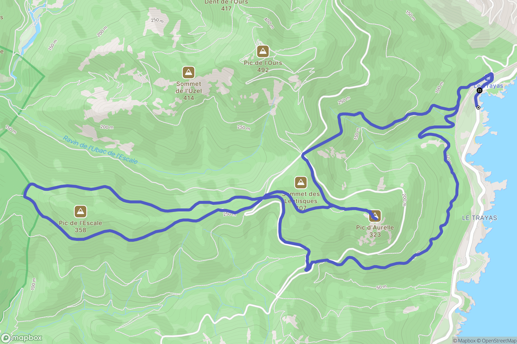 Saint-Raphaël : carte du parcours de randonnée - France