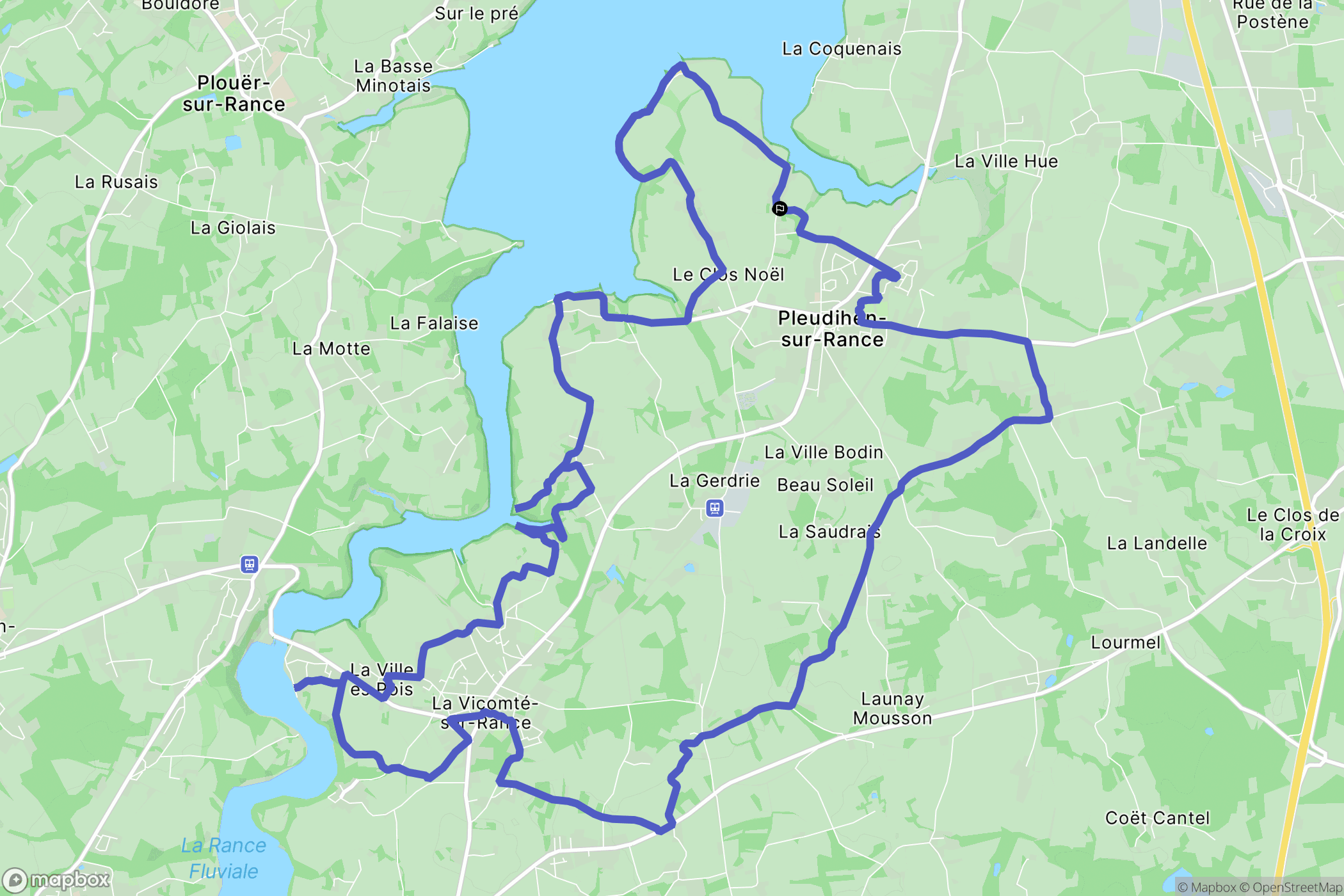 Pleudihen-sur-Rance : carte du parcours de randonnée - France