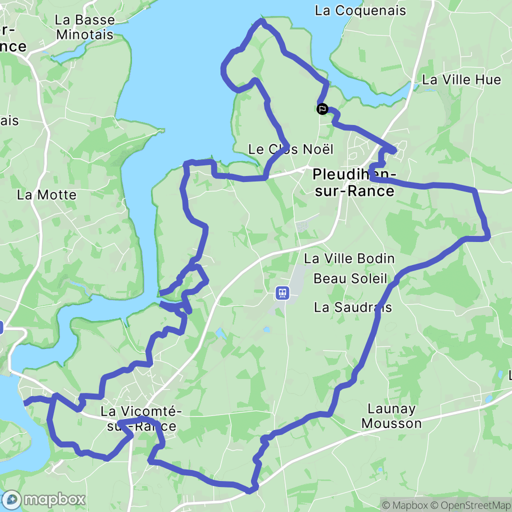Pleudihen-sur-Rance : carte du parcours de randonnée - France