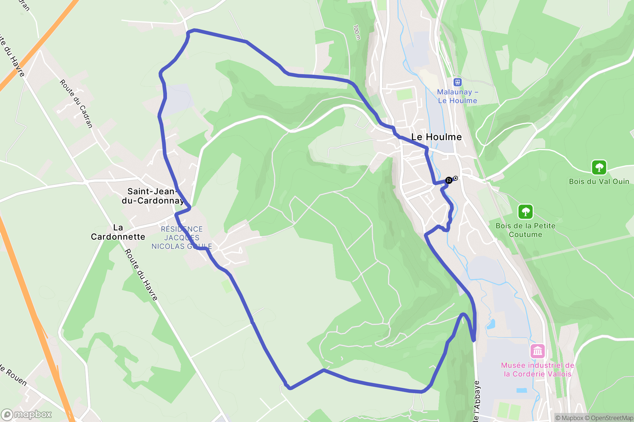 Le Houlme : carte du parcours de randonnée - France