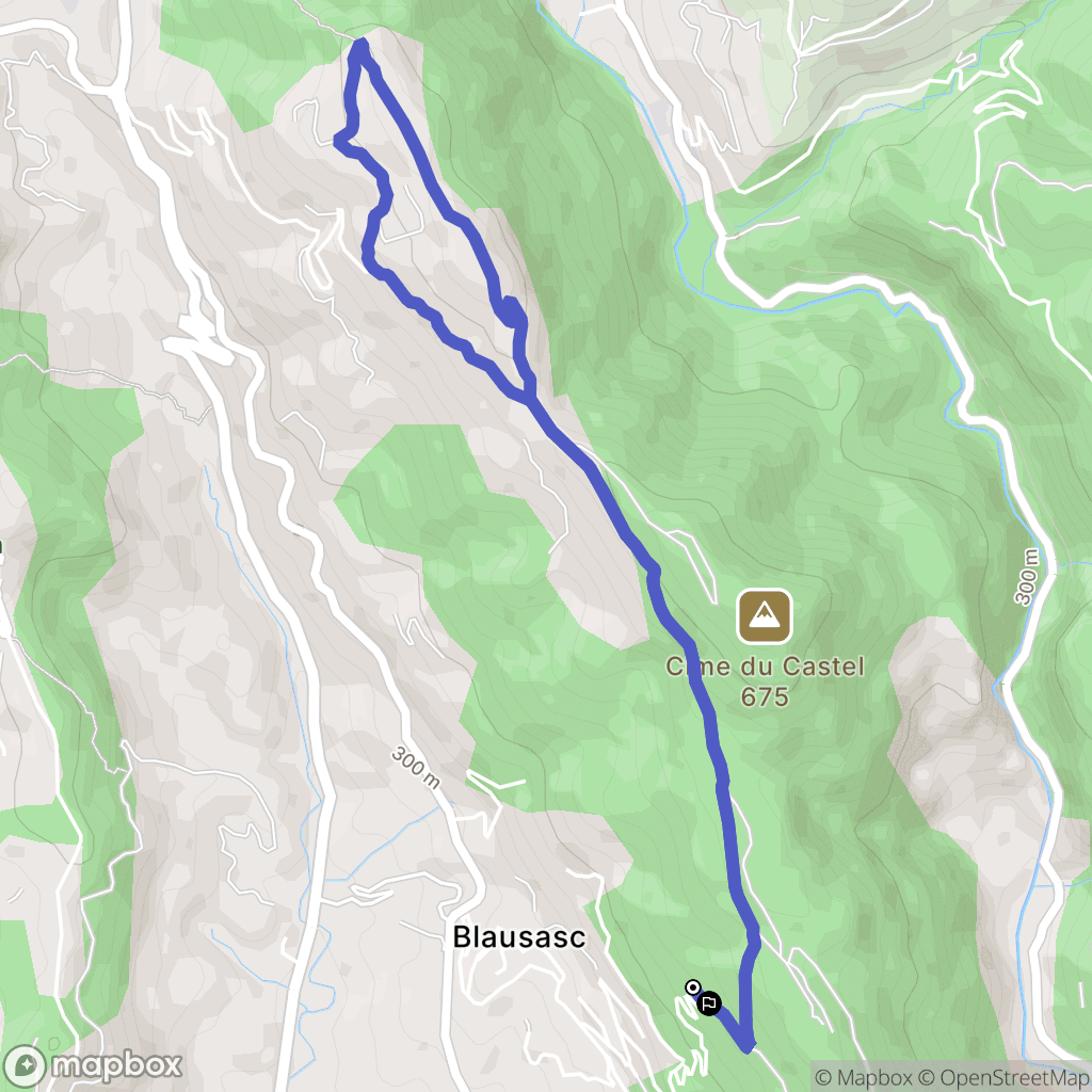 Blausasc : carte du parcours de randonnée - France