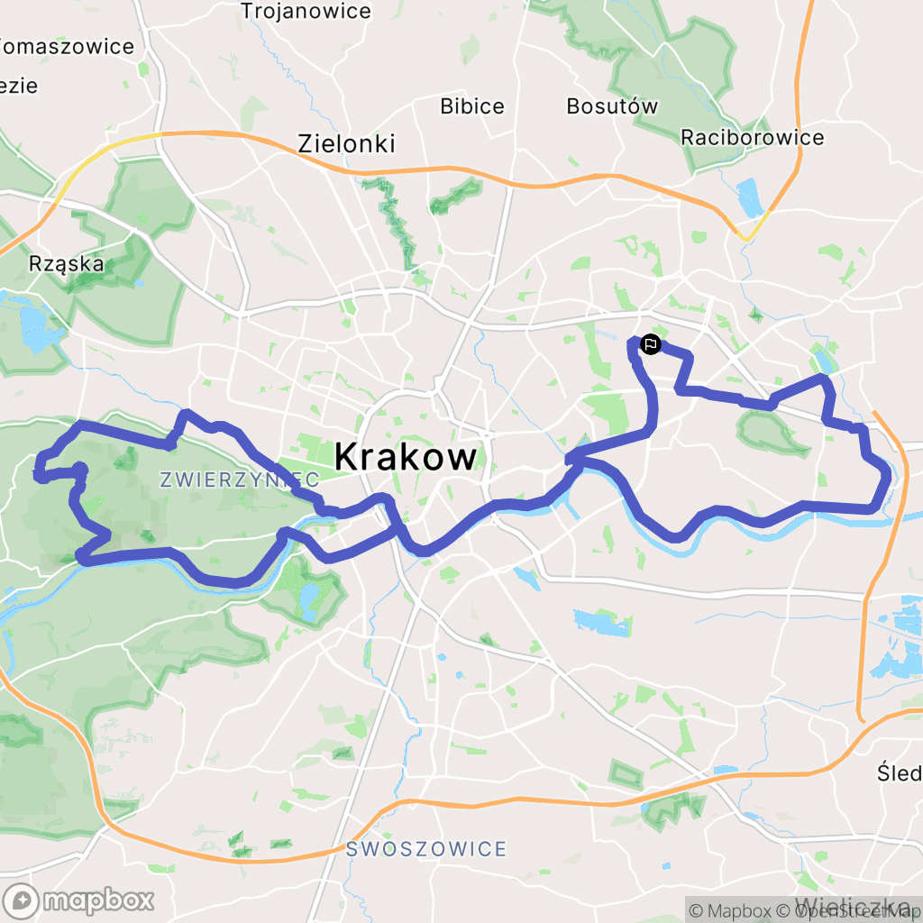 Kraków: mapa trasy - Poland
