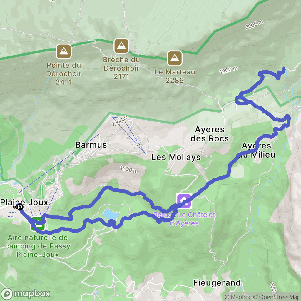 Passy : carte du parcours de randonnée - France