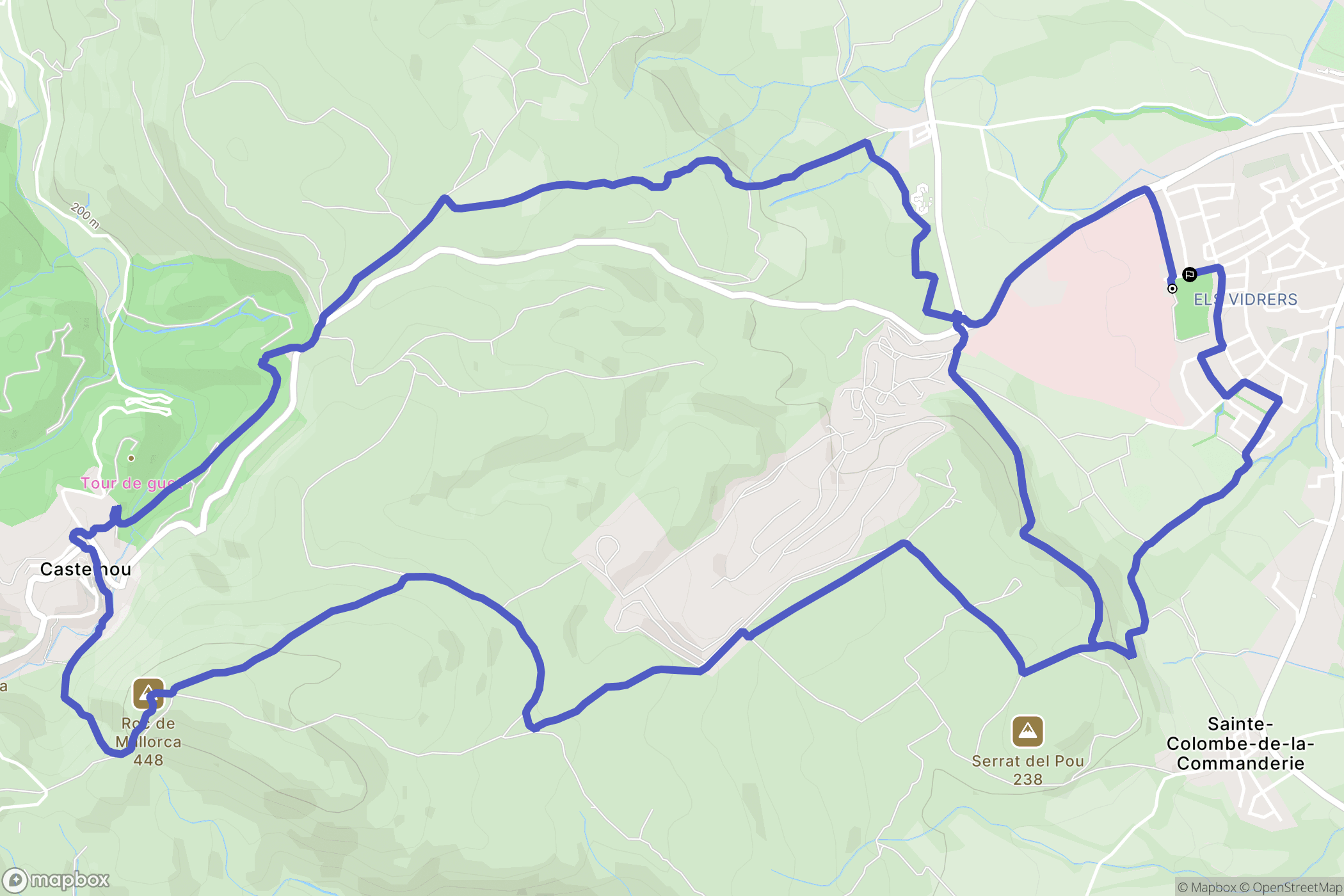 Thuir : carte du parcours de randonnée - France