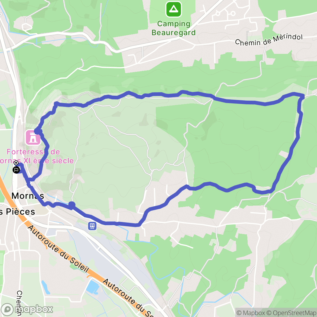 Mornas : carte du parcours de randonnée - France