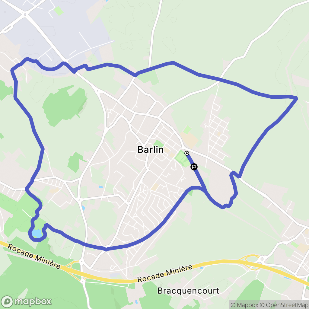 Barlin : carte du parcours de randonnée - France
