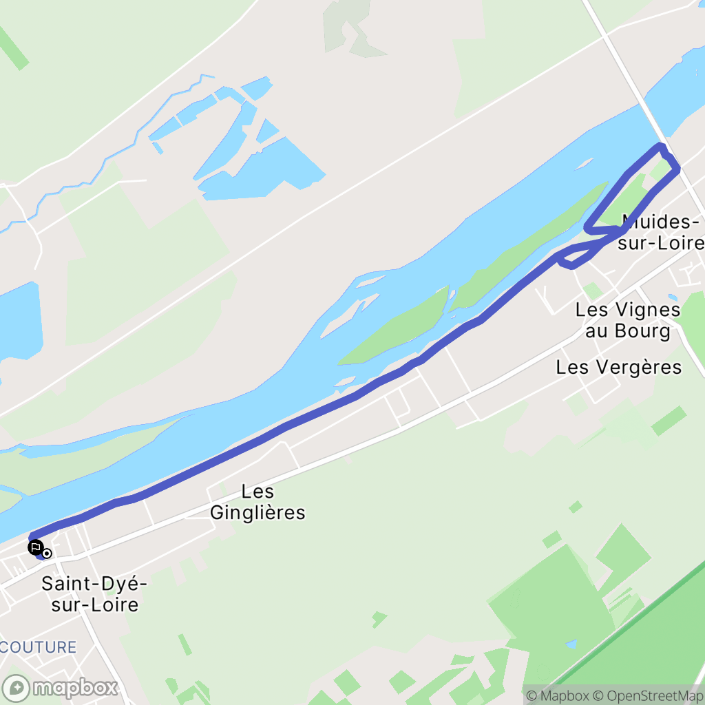 Saint-Dyé-sur-Loire : carte du parcours de randonnée - France
