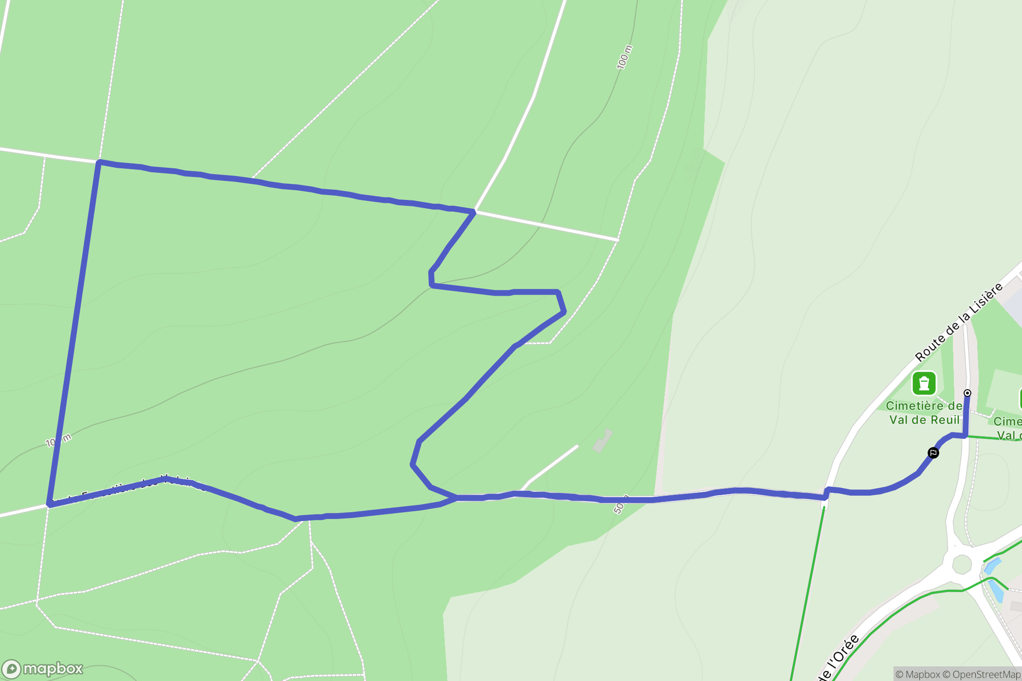 Val-de-Reuil : carte du parcours de randonnée - France