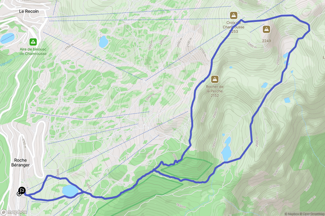 Chamrousse : carte du parcours de randonnée - France