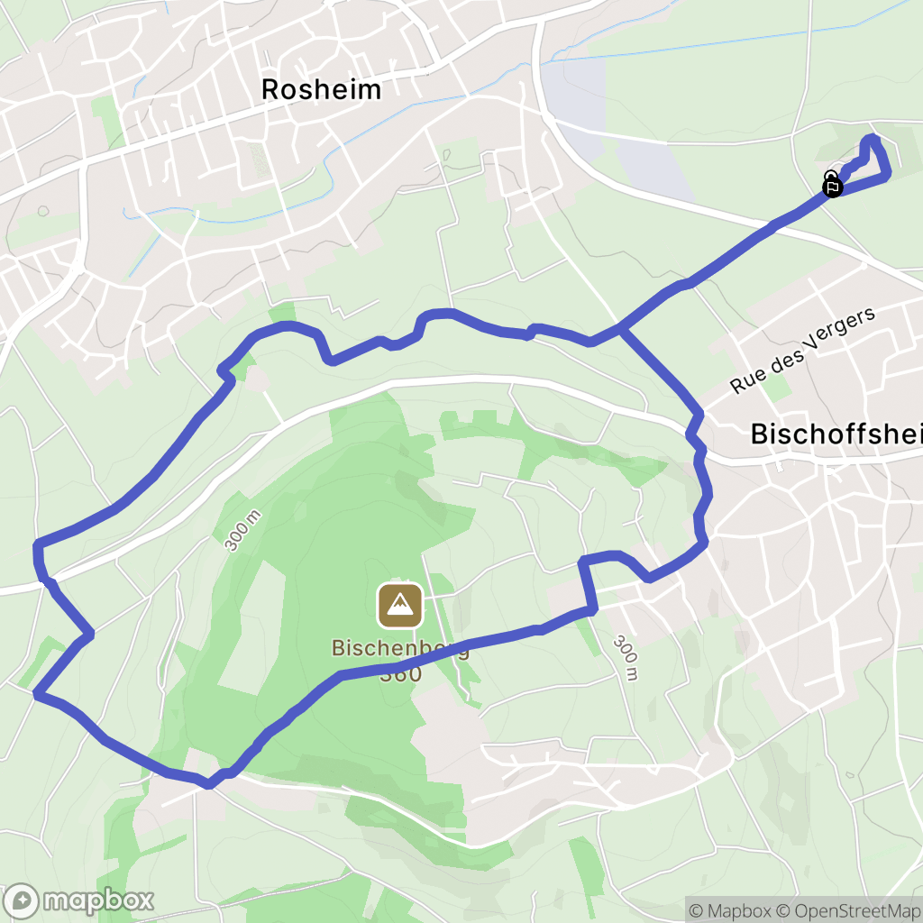 Rosheim : carte du parcours de randonnée - France