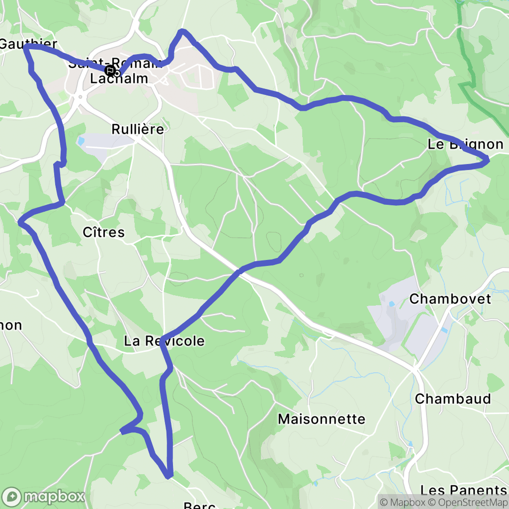 Saint-Romain-Lachalm : carte du parcours de randonnée - France
