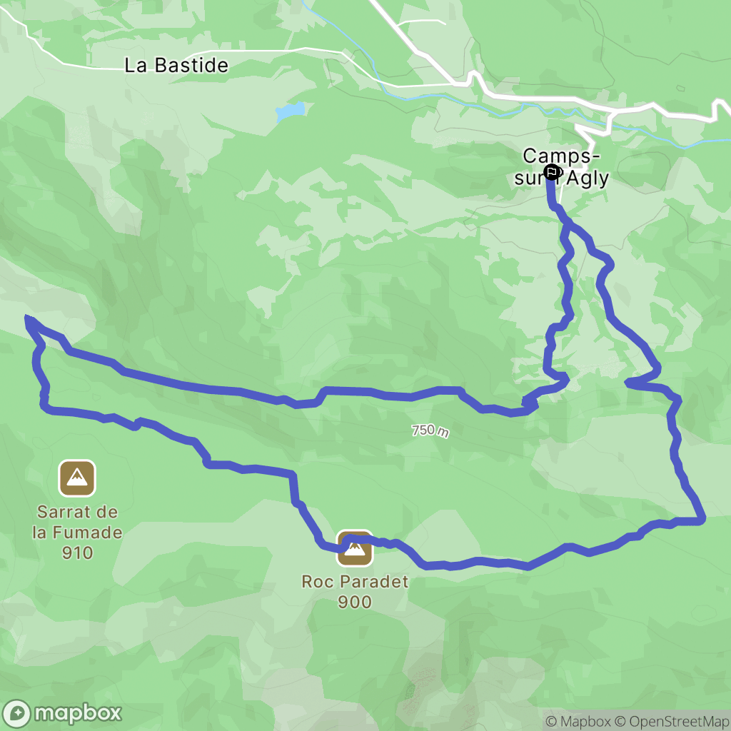 Camps-sur-l'Agly : carte du parcours de randonnée - France