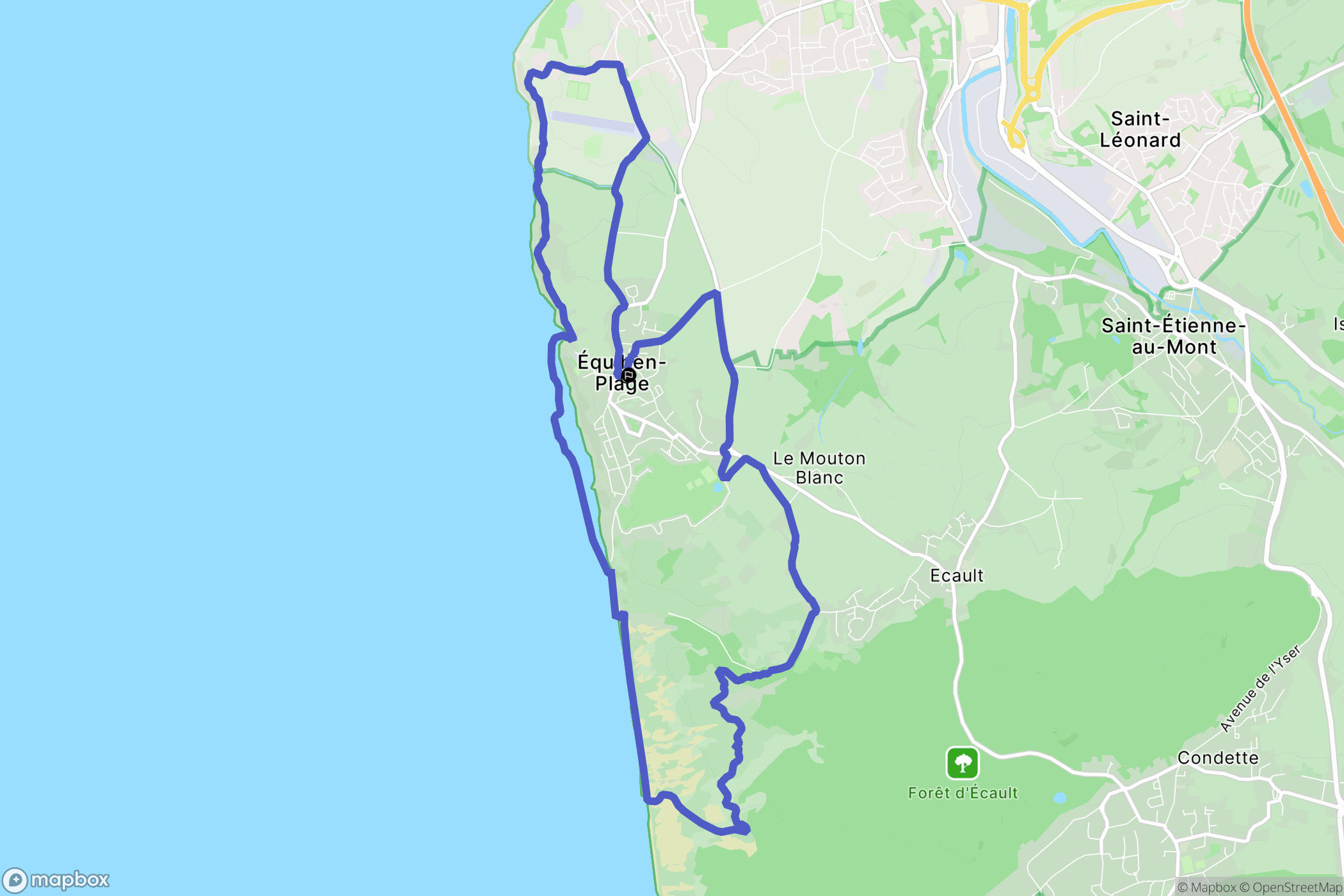 Équihen-Plage : carte du parcours de randonnée - France