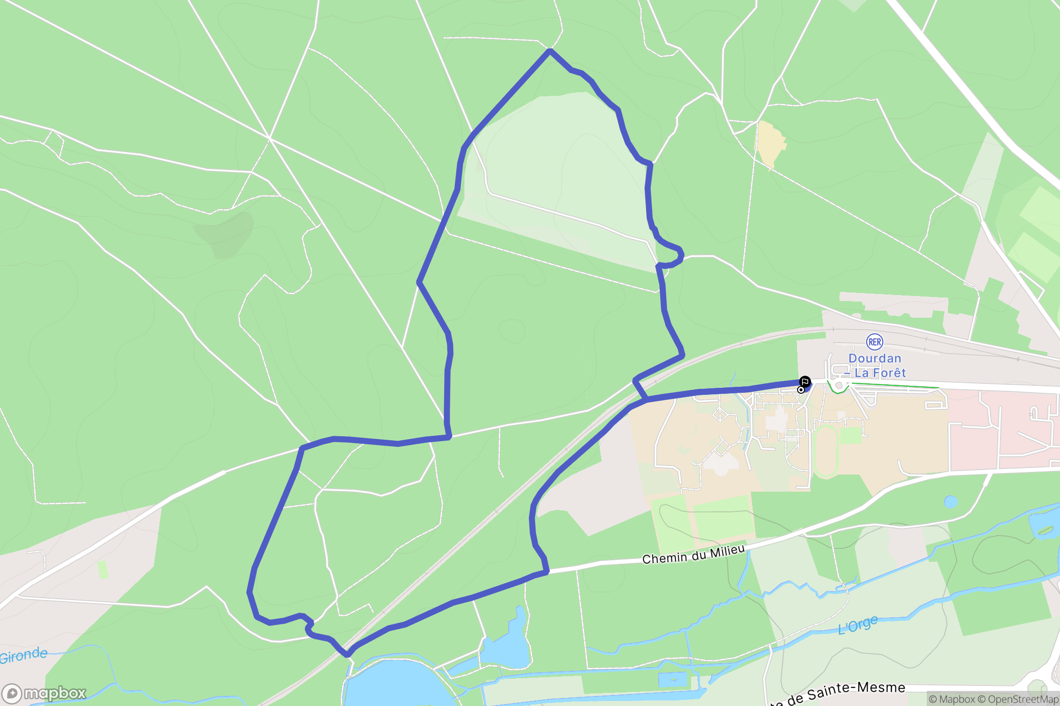 Dourdan : carte du parcours de randonnée - France