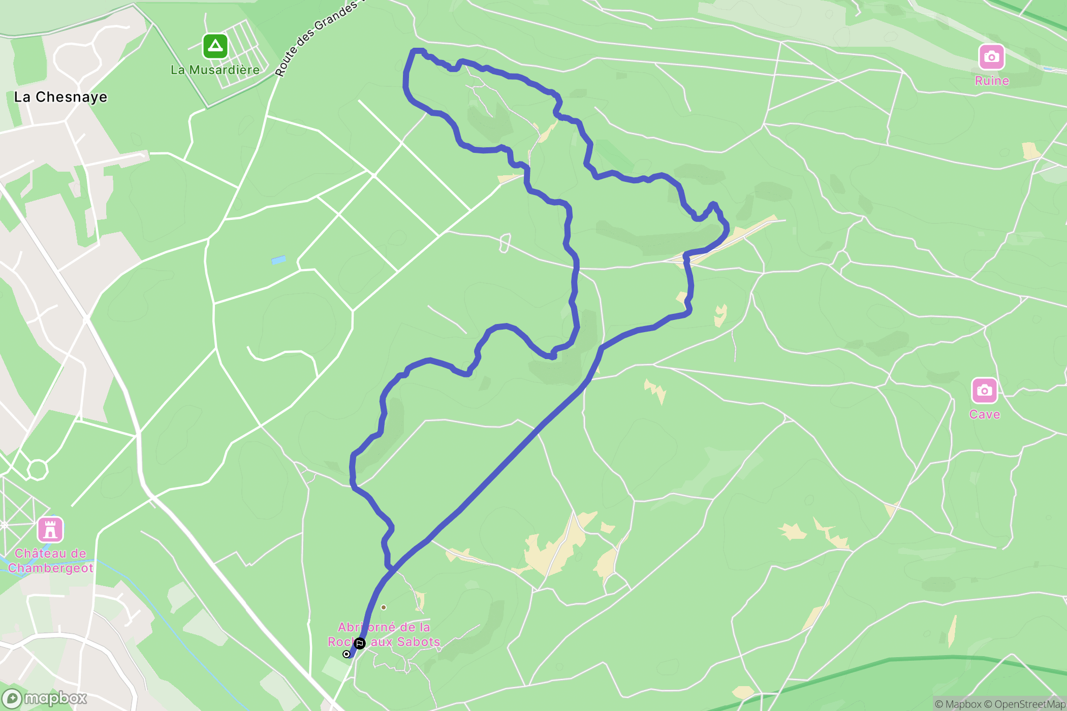 Noisy-sur-École : carte du parcours de randonnée - France