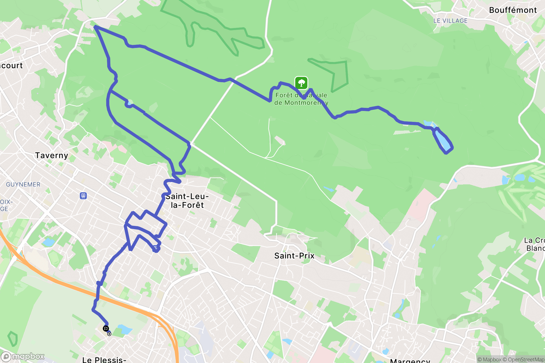 Le Plessis-Bouchard : carte du parcours de randonnée - France