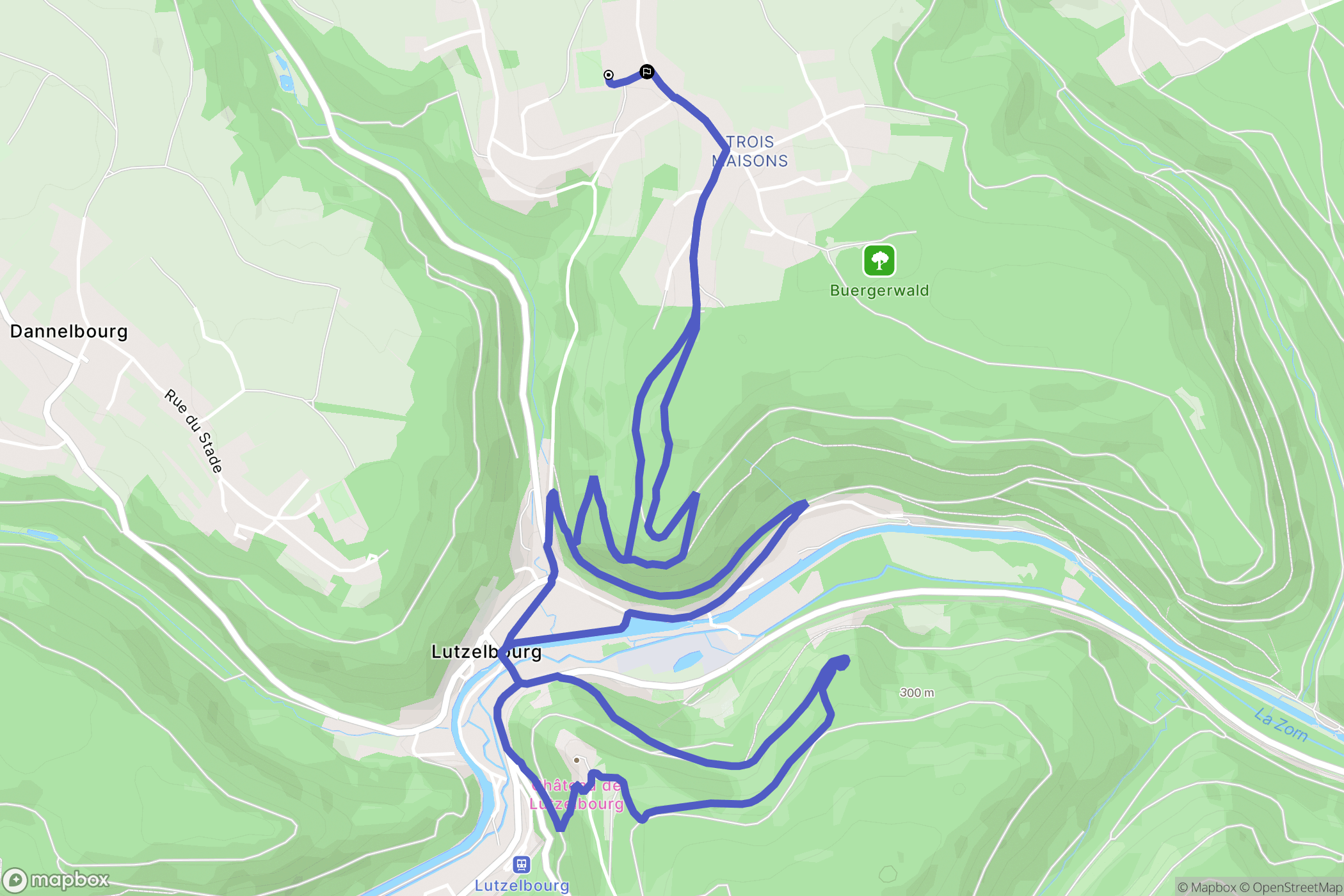 Phalsbourg : carte du parcours de randonnée - France