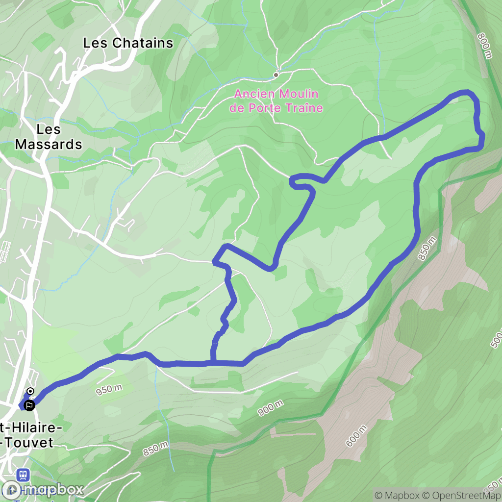 Plateau-des-Petites-Roches : carte du parcours de randonnée - France