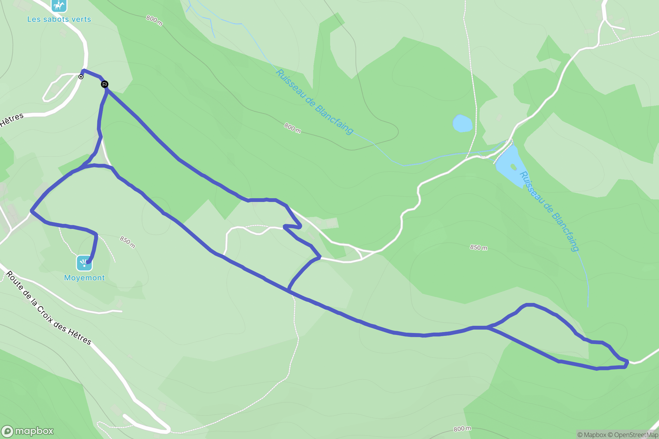 Vagney : carte du parcours de randonnée - France