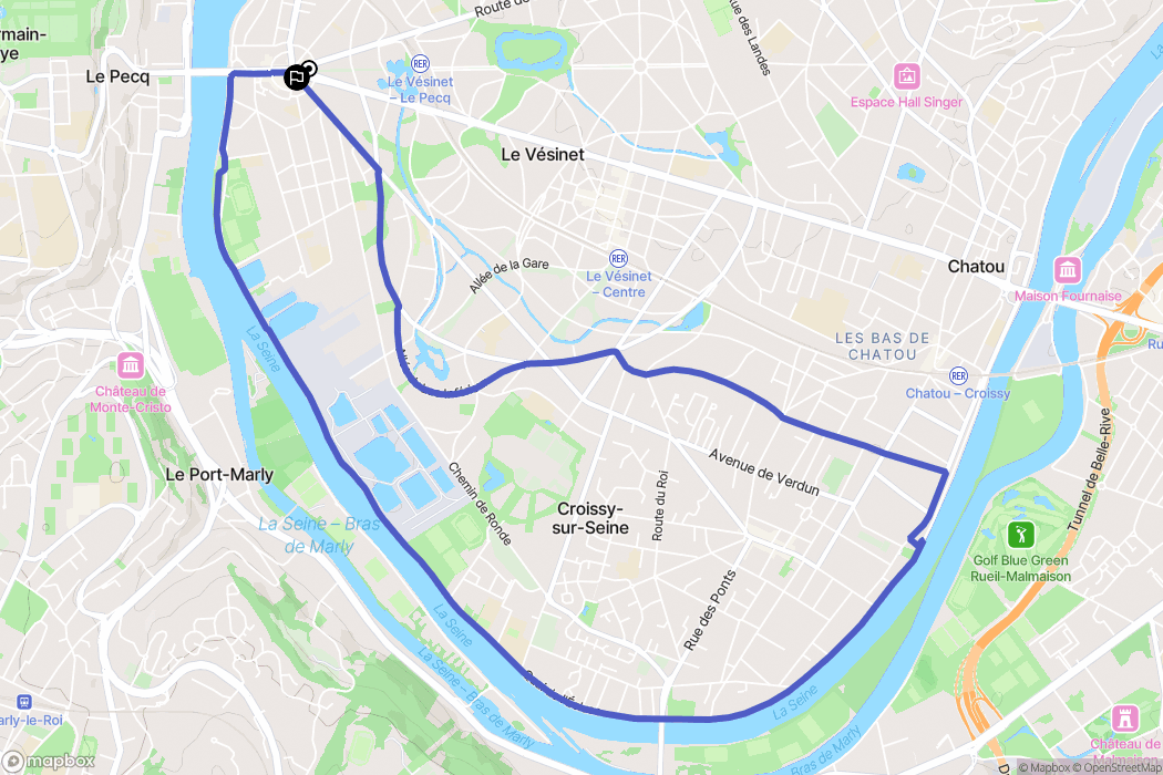 Le Vésinet : carte du parcours de randonnée - France