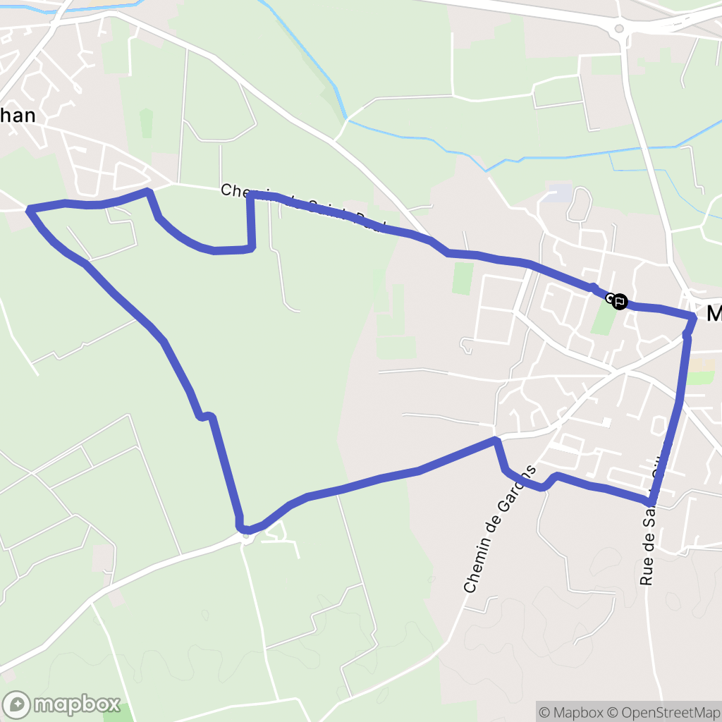 Manduel : carte du parcours de randonnée - France